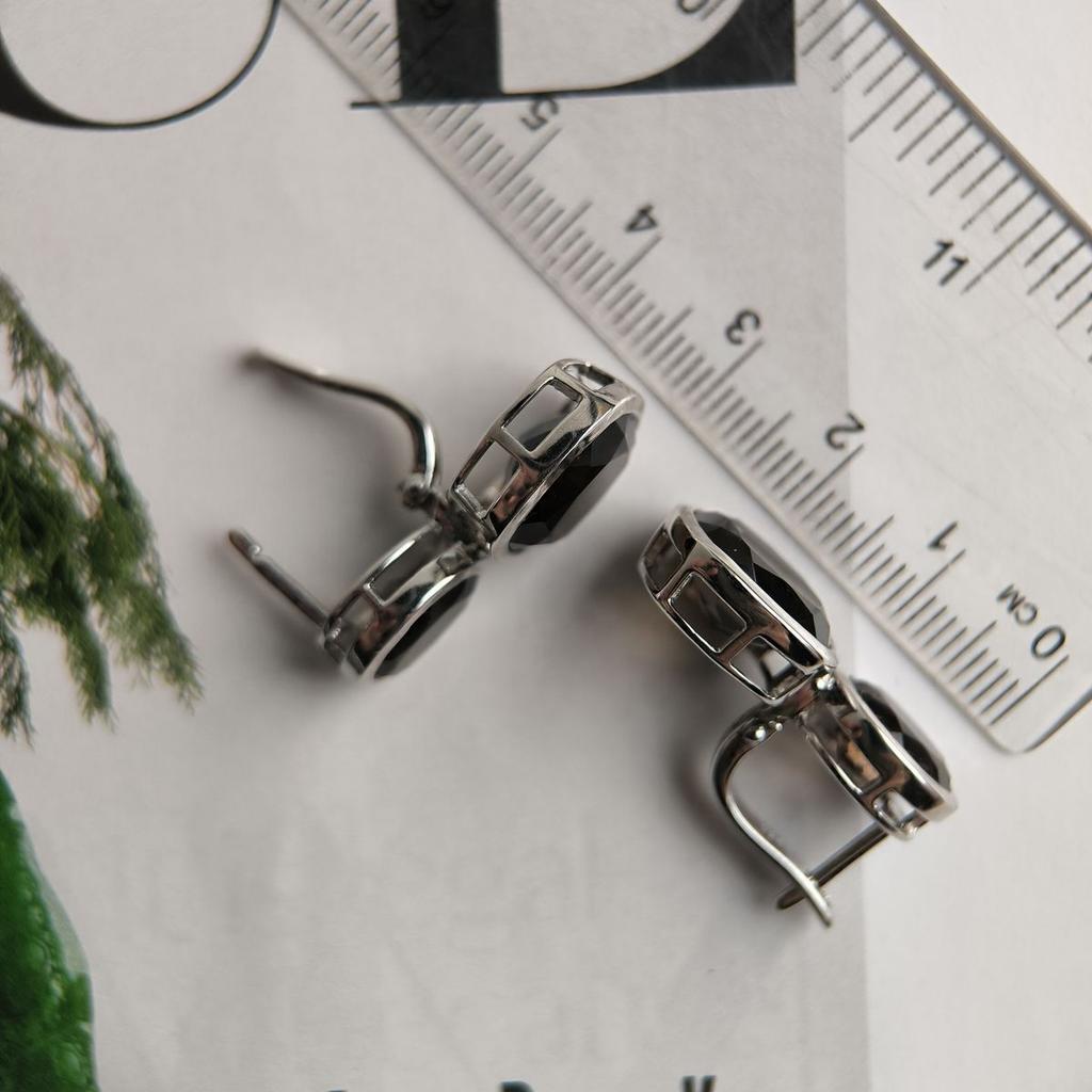 Silberohrringe mit natürlichem Rauchtopas (Rauchquarz) 15.475ct (2180623)