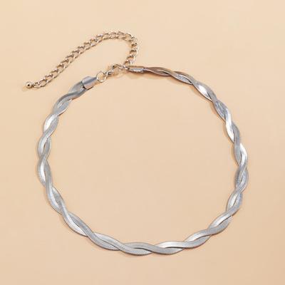 Collana Sensazione Fredda Stile Corda Osso di Serpente Non Spezzabile Tendenza Catena Intrecciata Colore Oro Argento