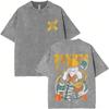 Washed Vintage Anime My Hero Academia Midoriya Izuku and Bakugou Katsuki Merch T Shirt Men Women Casual Retro Oversized Tshirts