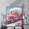 Train Diamond Painting Set, 5D Fantasy Colorful Rhinestone Decoration, DIY Diamond Embroidery Crafts and Crafts Decoration Home Wall Mural