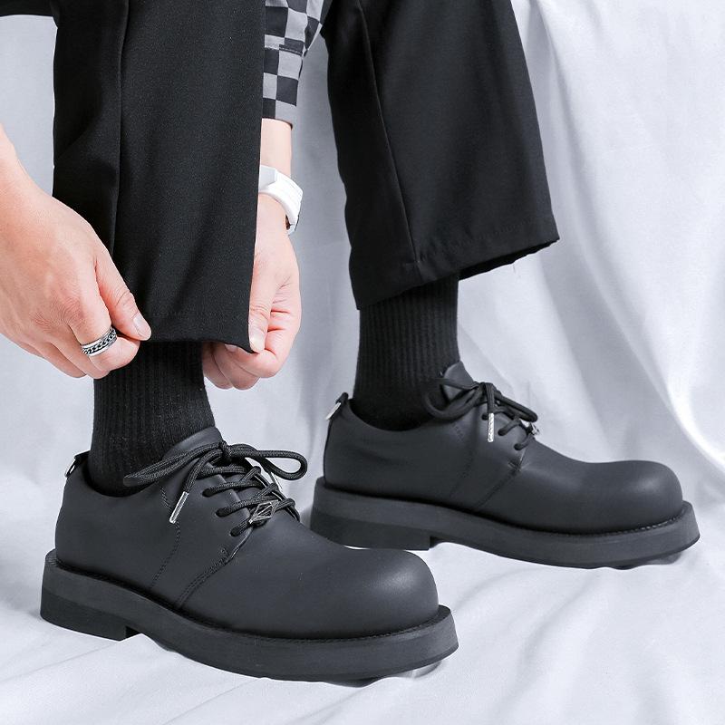 2024 autumn and winter small leather shoes men's platform heightening suit wedding hairstylist casual derby shoes 9791-W