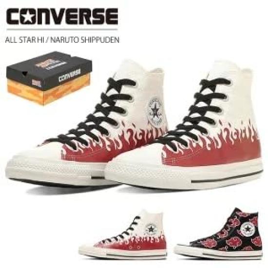 CONVERSE All Star HI Naruto Shippuden Itachi Uchiha Akatsuki Design High Cut Sneakers 24.5cm Canvas Shoes Unisex
