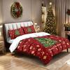 3pcs Red Christmas Tree Printed Coreless Duvet Set In Various Sizes, Soft Bedroom and Dormitory Decorations, Machine Washable