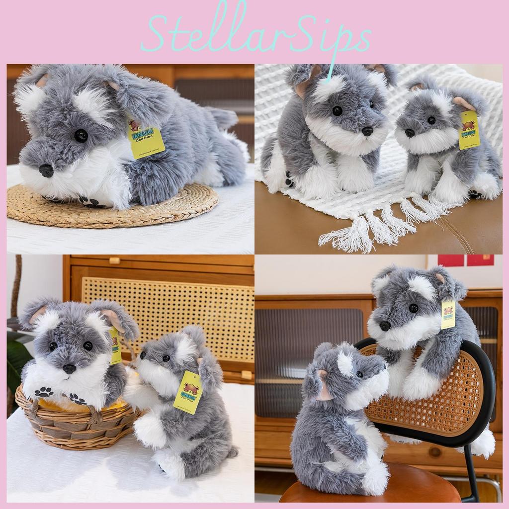 Snowing Terrier Plush Toy With Pp Cotton Filling For Kids Playroom Decor
