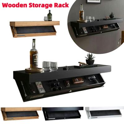 Estantes Flotantes de Madera para Pared Estante Mágico Plegable Oculto con Compartimento Secreto Almacenamiento Montado en Pared Muebles de Madera Caja de Almacenamiento