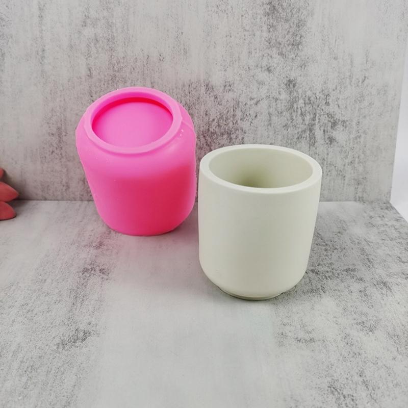 Cylinder Planter Silicone Mold Plaster Flower Pot Mold DIY Candle Cup Resin Mold Flower Vase Epoxy Resin  Casting Mold