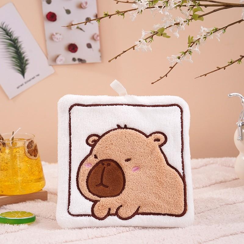 1 Peça Toalha de Mão Animal Fofo Desenho Animado Pendurada Absorvente e Não Solta Cabelo Fácilmente Pano de Mão para Cozinha