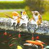 Fishing Kitten Statue Cartoon Cat Figurine Collectible Resin Miniature Cat Sculpture for Fish Tank Micro Landscape Aquarium Decor