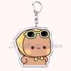 Bubu Dudu Cartoon White and Grey Couple Bears Keychains Ring for Accessories Bag Pendant Key Chain Jewelry Fans Lovers Gifts