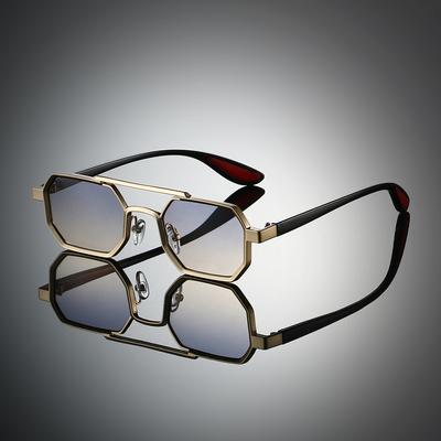 Vintage Polygon Sunglasses Men New Chic Hip-hop Outdoor Decor Shades Women Trendy Brand Design Double Bridge Sun Glasses