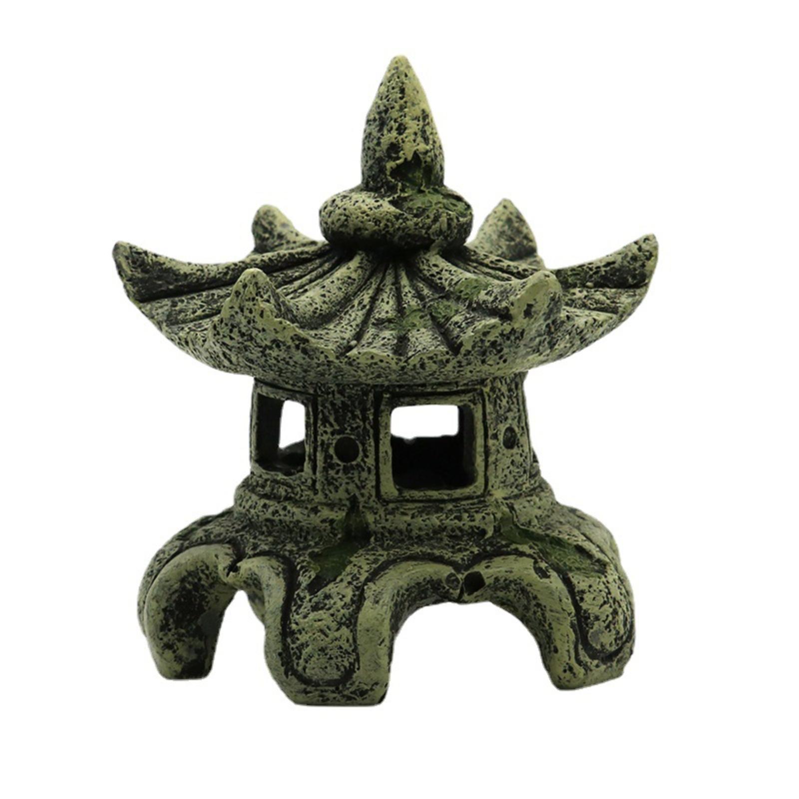

Resin Chinese Style Bonsai Pagoda Figurine Aquarium Decor Fish Tank Adornment Home Garden nament Miniature Landscape Statue Home One Size