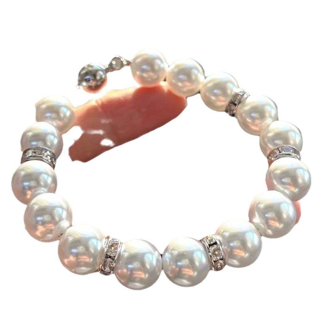 Vintage High-Gloss Cold White Artificial Crystal Pearl Bracelet Bracelet.
