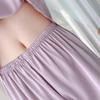 Women's Summer Ice Silk Lace Trim Pajama Set with Chest Pads