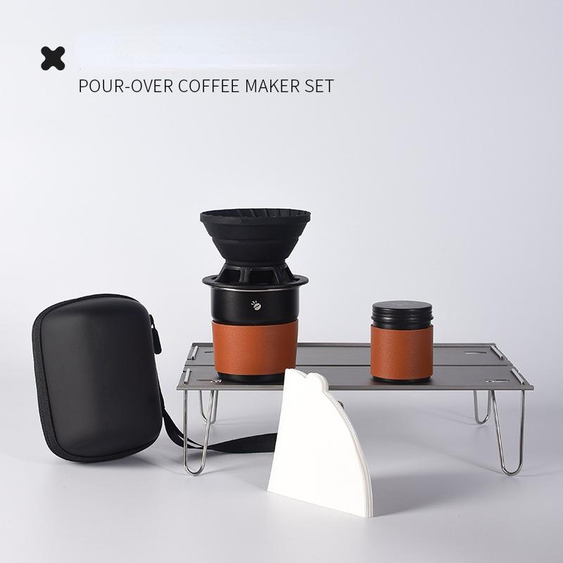 

Дорожный кофейный набор ручной работы для кемпинга на открытом воздухе, портативная кофейная чашка с силиконовым фильтром, подарочная коробка для входа