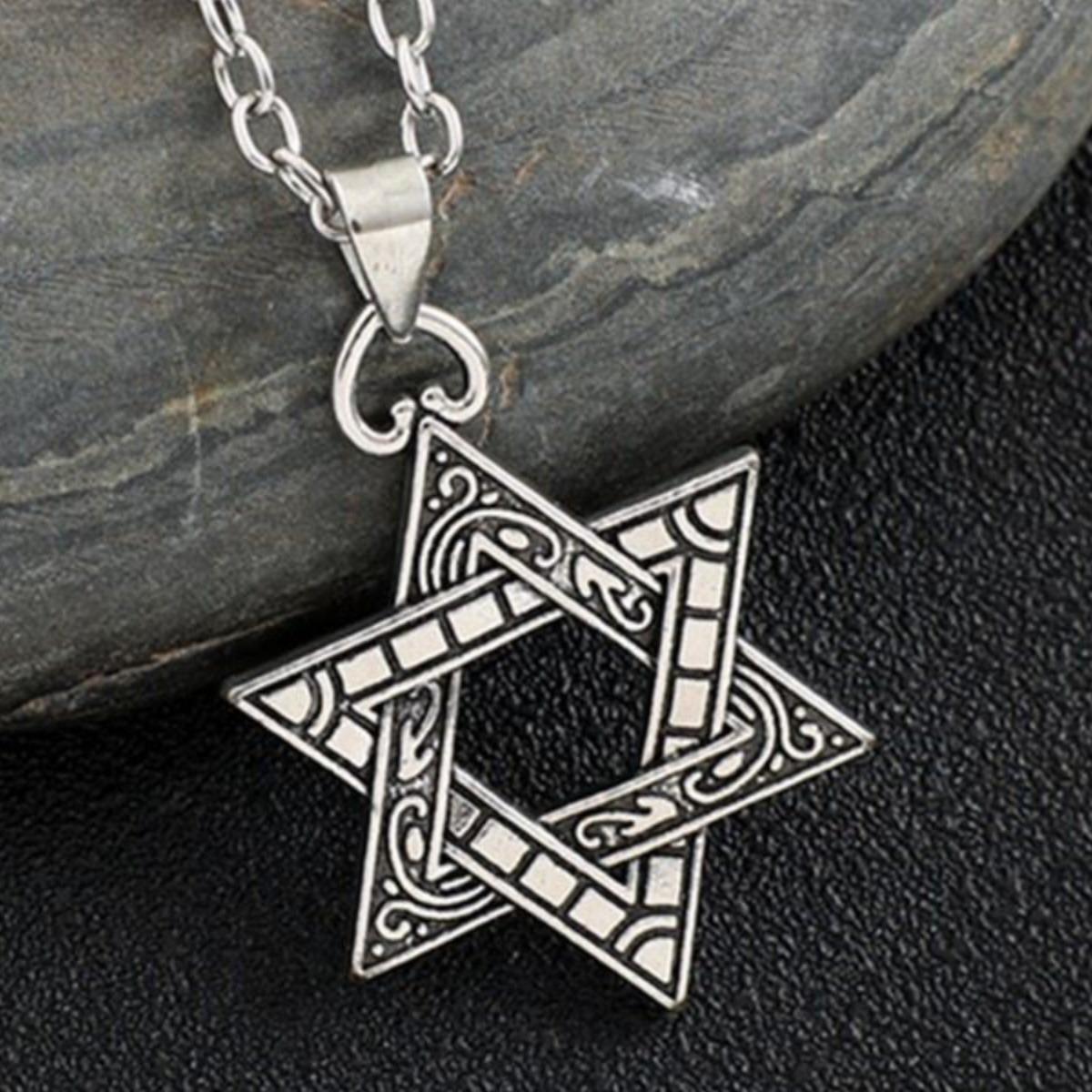 

Модное хип-хоп ожерелье с шестиконечной звездой: Унисекс цепочка из титановой стали для крутого, рустикального корейского стиля