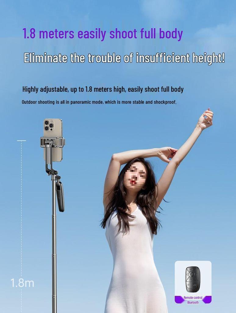 2025 Anti-Wackel Tragbarer Selfie-Stick & Handyhalter für Bodenfotografie