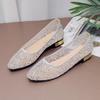 Women's Spring Summer All-match Mesh Sandals Plus Size Solid Color Thick Heel Flat Lace Shoes