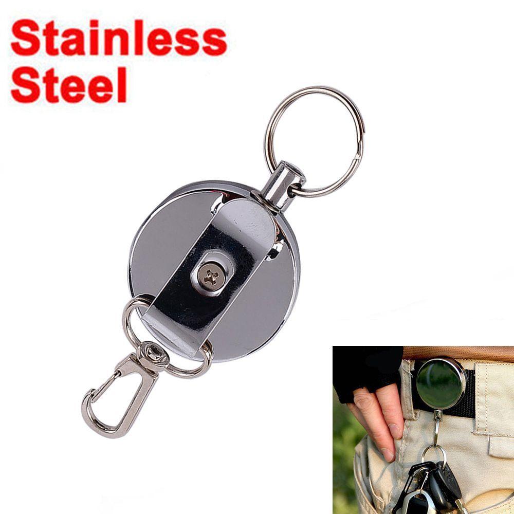 Rope Badge Reel Anti-lost Elastic Keychain Burglar Trinket ID Card Holder Safety Key Buckle