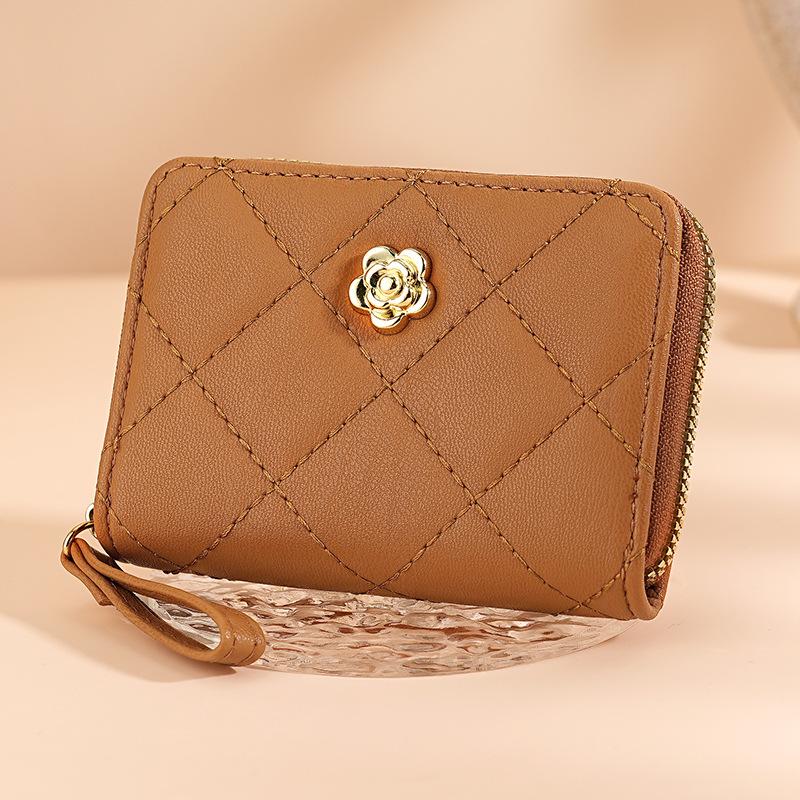 Quilted Women's Accordion Card Holder & Mini Coin Purse - Diamond Pattern, Multiple Slots, Large Capacity