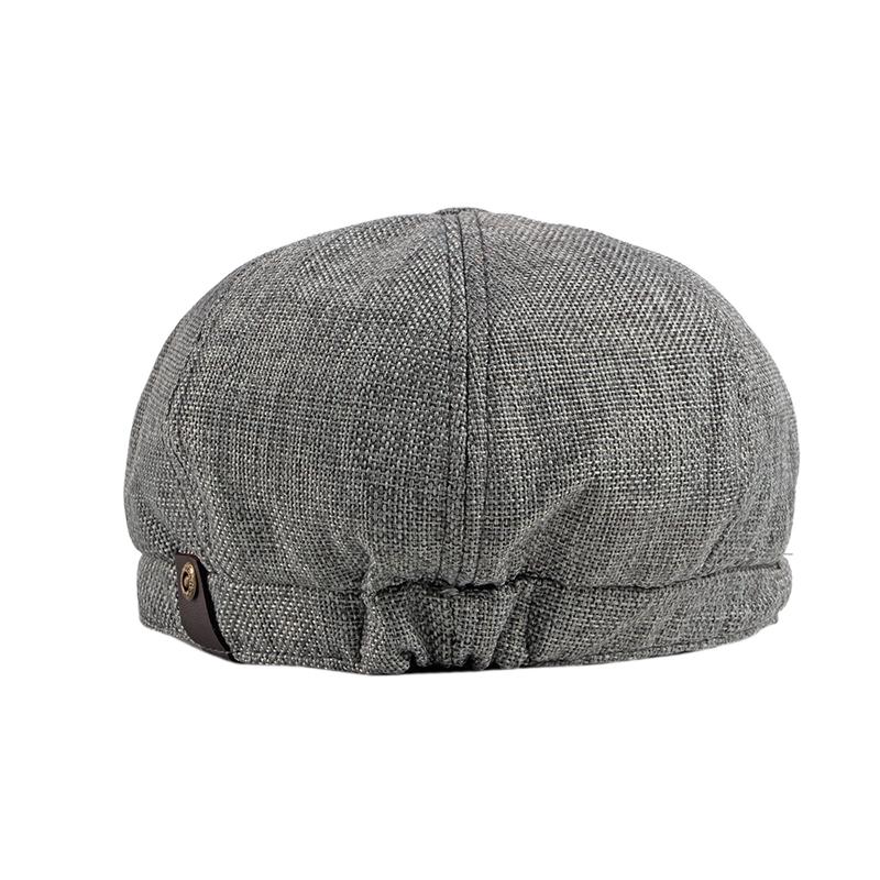 Adjustable Weave Linen-Like Cotton Newsboy Hat Male Cabbie Hunting Cap Irish Flat Cap for Men