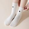 5/10 Pairs Comfortable Casual and Versatile Women's Autumn Winter Mid Calf Socks with Embroidered Heart Cotton Long Socks Cute Cotton Socks