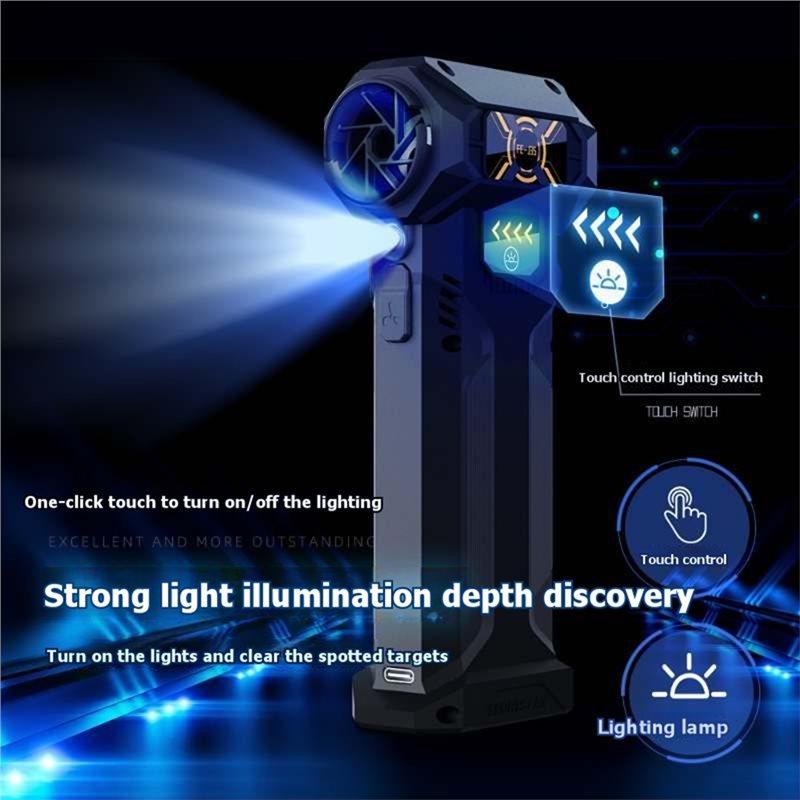 A84E-Electric Air Blower Compressed Air Duster 130000RPM Featuring 4-Speed Adjustment& LED Light, Rechargeable Fast-Charging