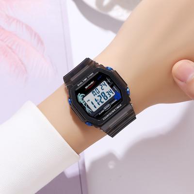Multifunctional Square Sports Electronic Watch Fashion Student Watch Waterproof Luminous Couple Electronic Watch