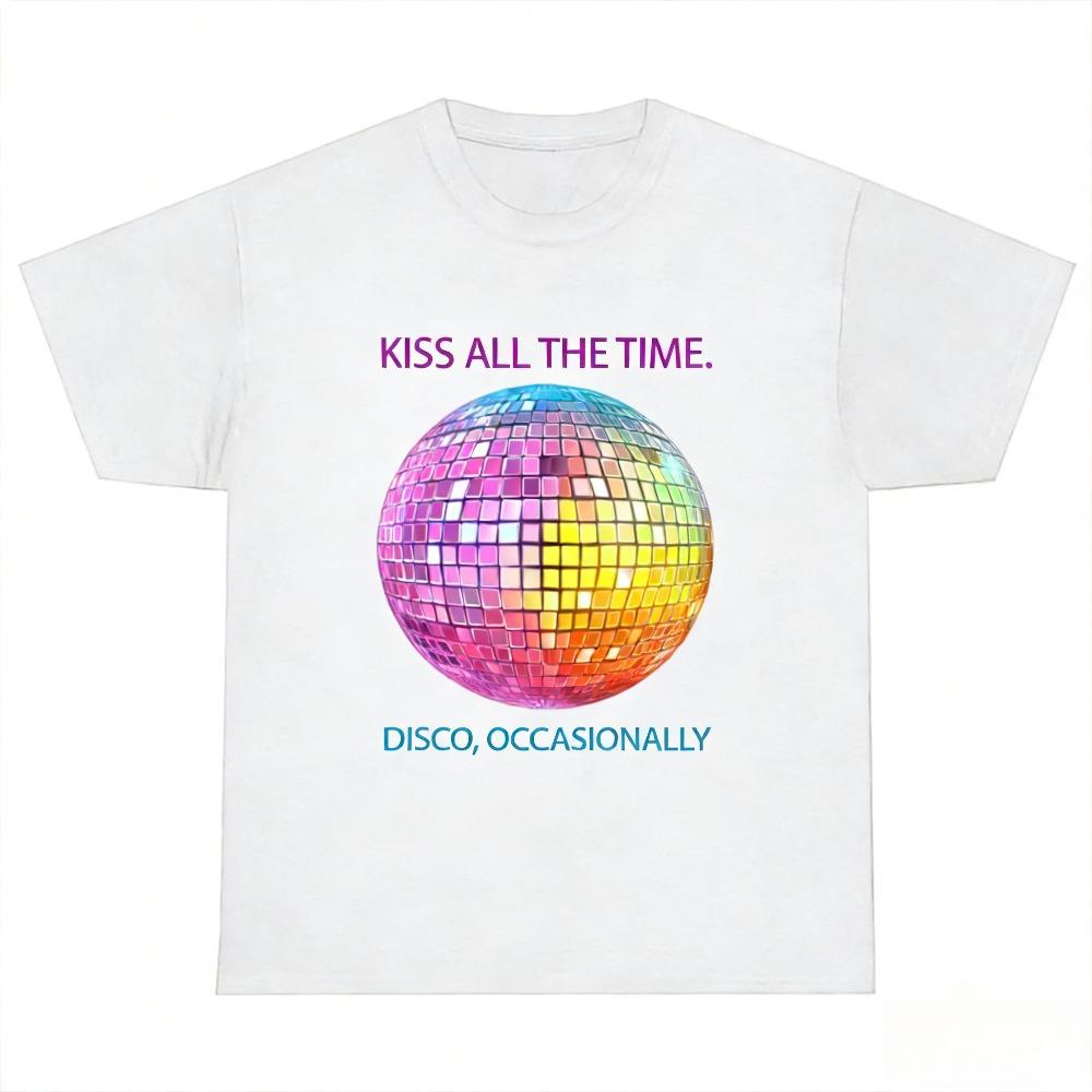 Kiss All The Time Disco Occasionally Harry Styles 2026 Album Unisex 100cotton Shirt Summer ONeck Women Clothes S