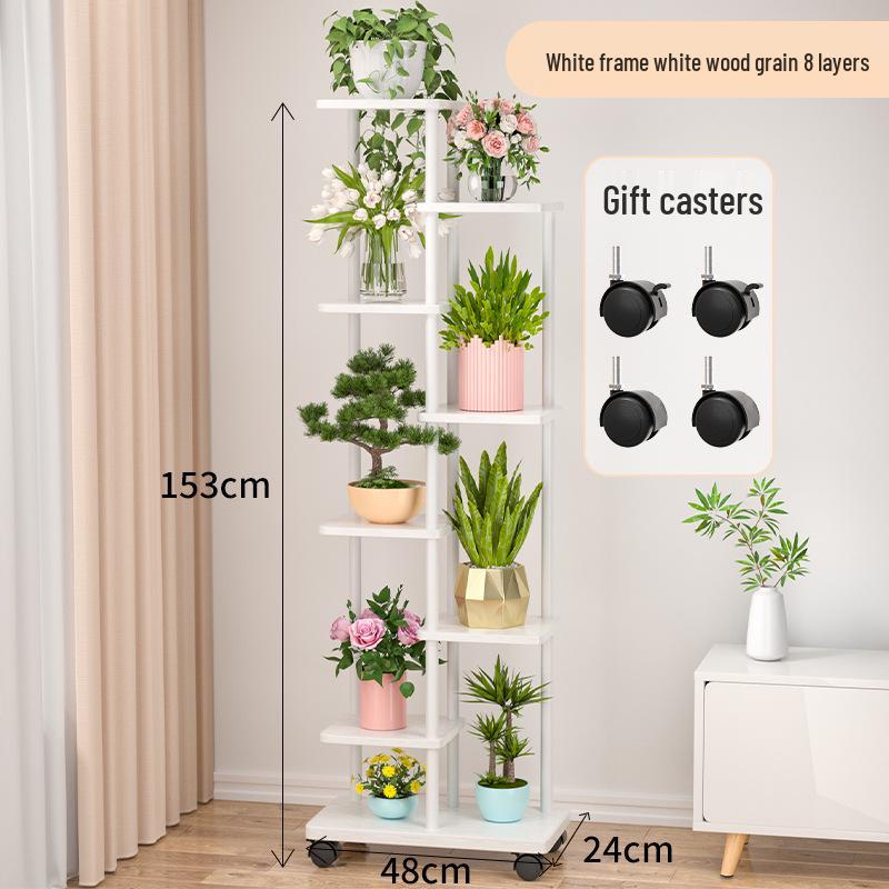 Wrought Iron Multi-Layer Tall Indoor Flower Stand for Living Room or Balcony