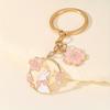 Cartoon Animal & Flower Wreath Keychain - Cherry Blossom & Rabbit Pendant Gift