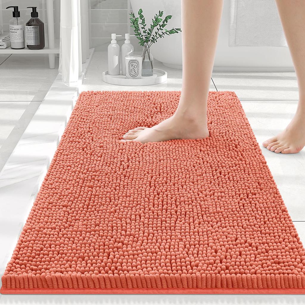 Olanly Chenille Badematte Mode Rutschfest Weich Flauschig Badematten Für Badezimmer Super Saugfähige Fußmatten Waschbare Badematte