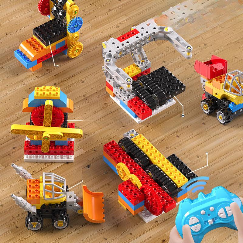 Blocuri de Construcție Compatibile pentru Știință Electrică și Educație, Blocuri de Construcție pentru Asamblare DIY, Blocuri de Construcție cu Particule Mari, Jucării Educative pentru Copii