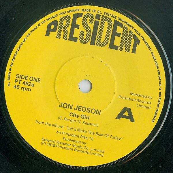

7inch Record JON JEDSON - Harmony PT482 President Recor 1979 UK Rock Used