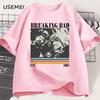 Breaking Bad T Shirt Casual Short Sleeve Vintage TShirt Fashion Tshirt Cotton Loose Oversized Short Sleeve Tshirts Clothes