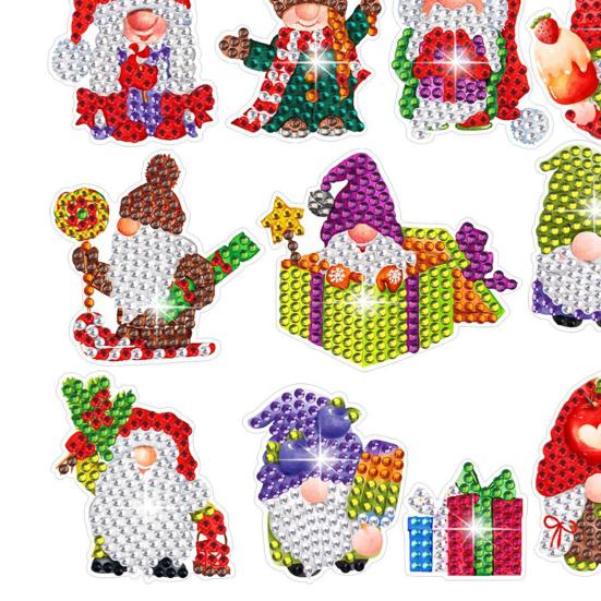 1 Set Weihnachts-Diamant-Malerei-Aufkleber, Cartoon-Muster, DIY-Kunst-Aufkleber-Set für festliche Dekorationen