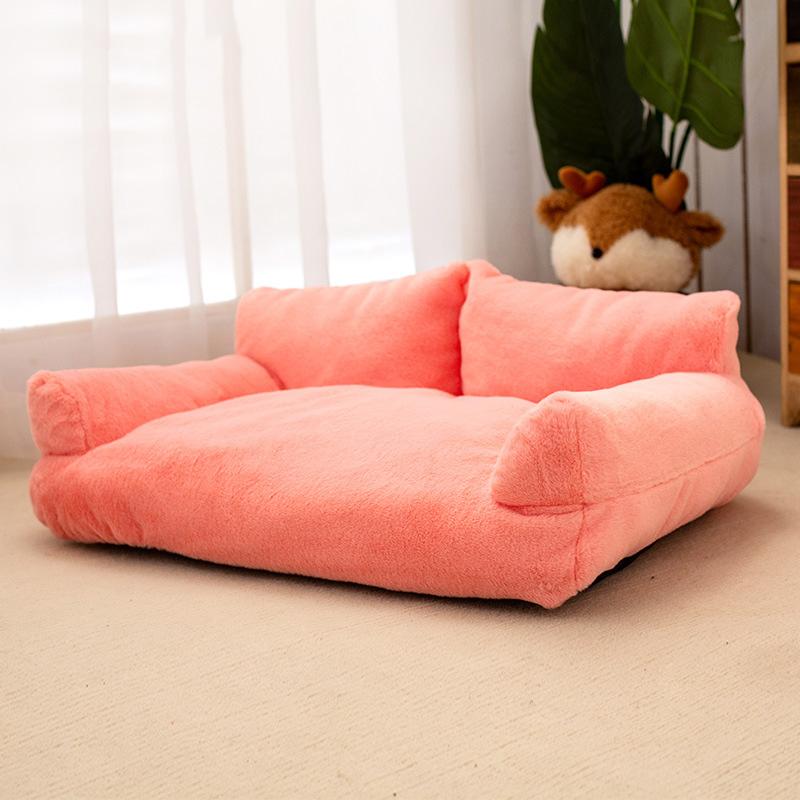 Winter Plush Sofa Pet Bed Thermal Insulation Cat Dog House Washable Removable Cover Wear Resistant Mat Durable Animal Cushion Comfortable Indoor Bed