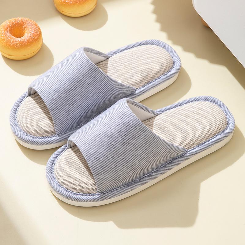 Japanische Leinenpantoffeln Damen Zuhause Paar Indoor Zuhause Leise Antibakteriell Vier Jahreszeiten Baumwolle und Leinen Eltern-Kind Pantoffeln Herren
