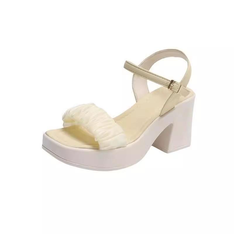 High-heeled sandals for women's summer new versatile thick-heeled Mary Jane fashion shoes for women with skirts