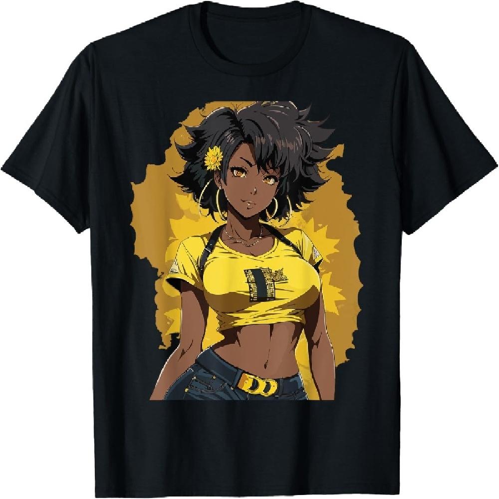 

Черная футболка с аниме-девушкой каваий вайфу эстетика японская женщина XXXXXL чёрный