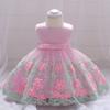 Baby Girls Princess Dress Floral Tulle Baptism Gown 1-3 Years Old Kids Wedding Photo Shoot