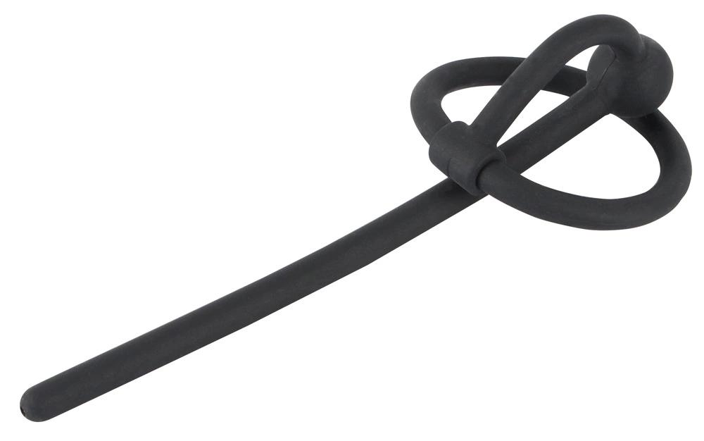 Penisplug - Dilator with Ball and Glans Ring Black