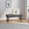End of Bed Bench, Corduroy Bedroom Bench with Thick Padding and Steel Legs, Tufted Window Seat for Entryway, Living Room, Grey
