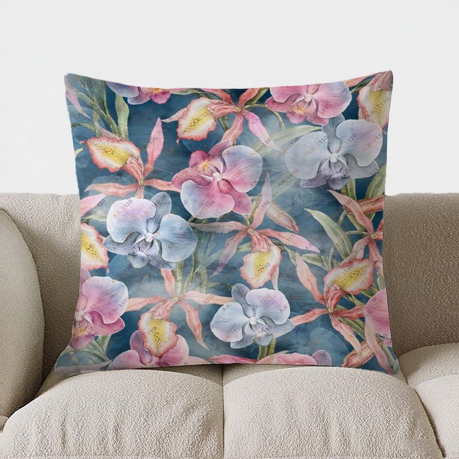 Colorful Floral Pattern Doublesided Printed pillow cover Short plush Suitable living rooms bedrooms sofas throw cushion cover