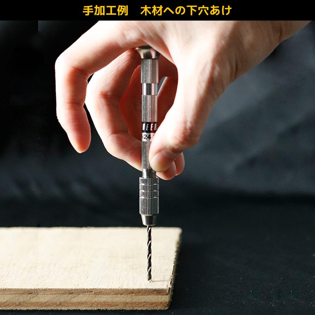 ENGINEER Pin Vise Single Head Type with Rotating Cap and 2 Collets End Total 95mm (Double Type) TP-24 Length