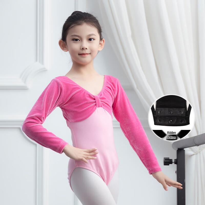 

OEING Girls Long Sleeve Velvet Dance Leotard