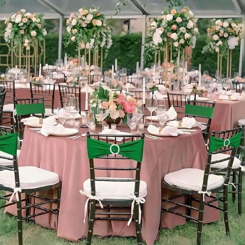 10Pcs Elegant Chair Bowknot Ribbon Decors Wedding Decoration Buckle Back Tie Sashes Home