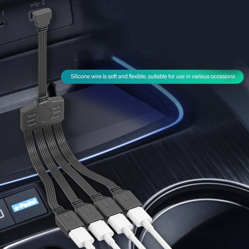 USB C To 4 USB2.0 Splitter Cable For Charging And Data Transfer Compatibles Laptops Tablets And Gaming Consoles