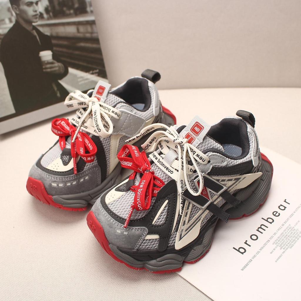 Sneakers da Papà Traspiranti in Rete per Bambini Primavera/Autunno 2026, Sportive Leggere per Ragazzi e Ragazze, Scarpe Casual Medie/Grandi.