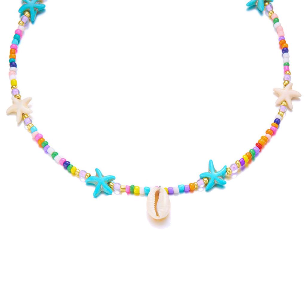 Elegant Layer Shell Necklace for Beach Outings and Everyday Fashion Statement Pieces With Adjustable Beaded Chain