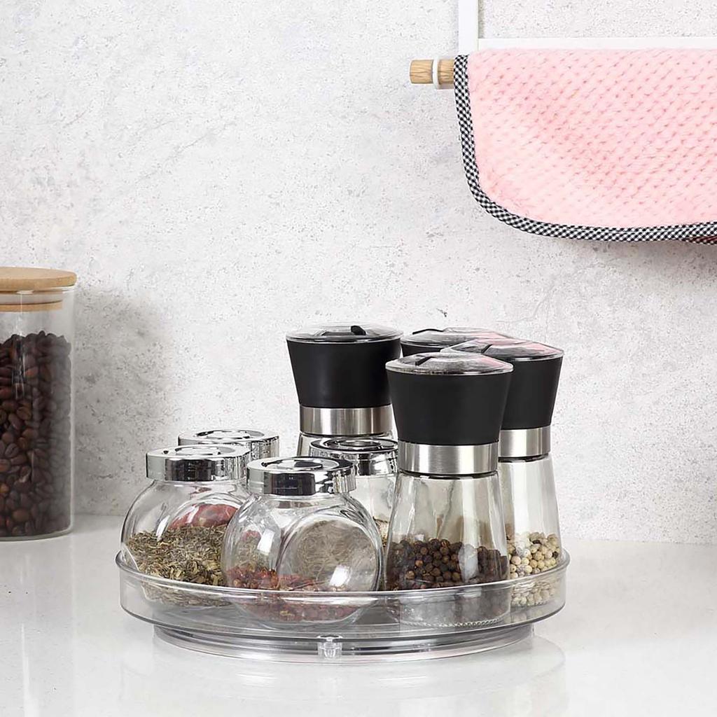 Genomskinlig NonSkid Organizers Skivbordshylla för köksskåp, skafferiorganisation och förvaring, kyl, badrumsskåp, bänkskiva, smink